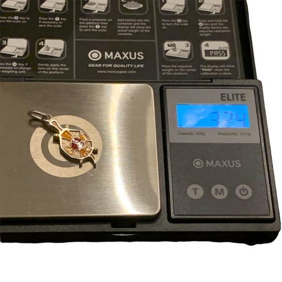 Vintage Italian Yellow & Red Enamel & Sterling Silver Turtle Pendant Or Charm - Picture 6 of 7